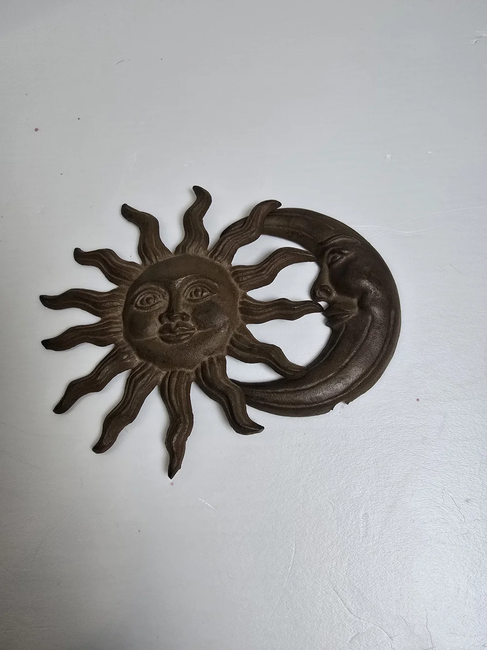Sun Moon Cast Iron Rustic Vintage Antique  Doorknocker